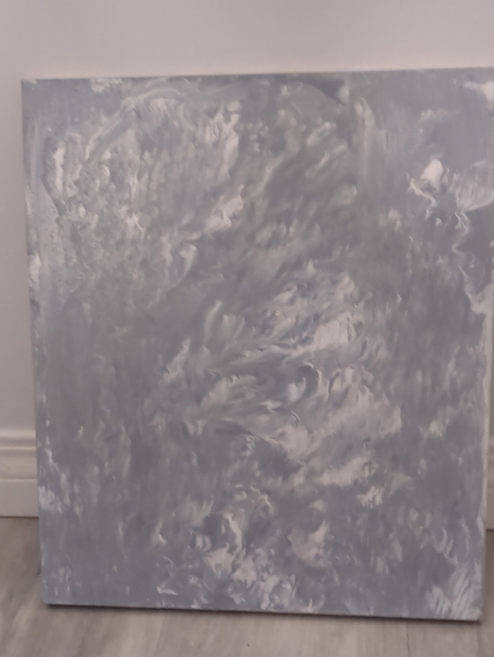 Contemporary Abstract Gray and White Canvas Wall Art